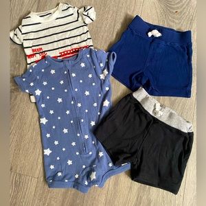 Carters 6 month boy pack🥎 Shorts, Romper, short sleeve shirt
